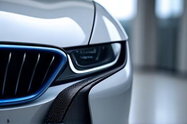 BMW i-Series Fahrzeug mit luxuriösem Carbon-Detail, frisch gereinigt und glänzend
