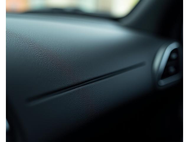 Glänzende, saubere Kunststoffoberflächen im Autoinnenraum, die Hygiene und professionelle Pflege zeigen