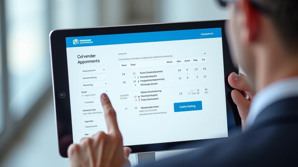 Abbildung eines Online-Terminkalenders mit freien Slots für Fahrzeugpflege-Services